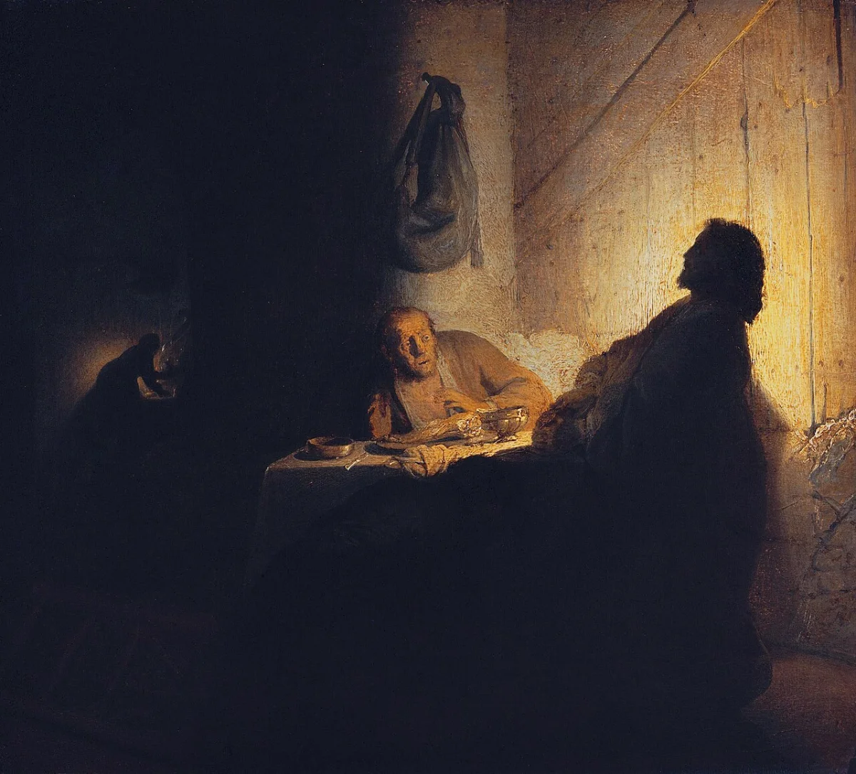 Le souper d'Emmaüs, Rembrandt, 1648, la foi active dans la rencontre de l'autre
