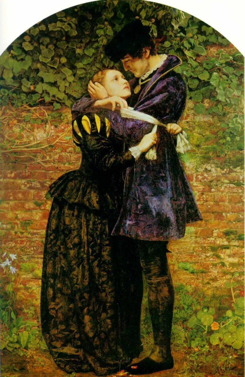 Peinture représentant des amants huguenots lors de la nuit de la Saint-Barthélemy, scène dramatique du conflit religieux