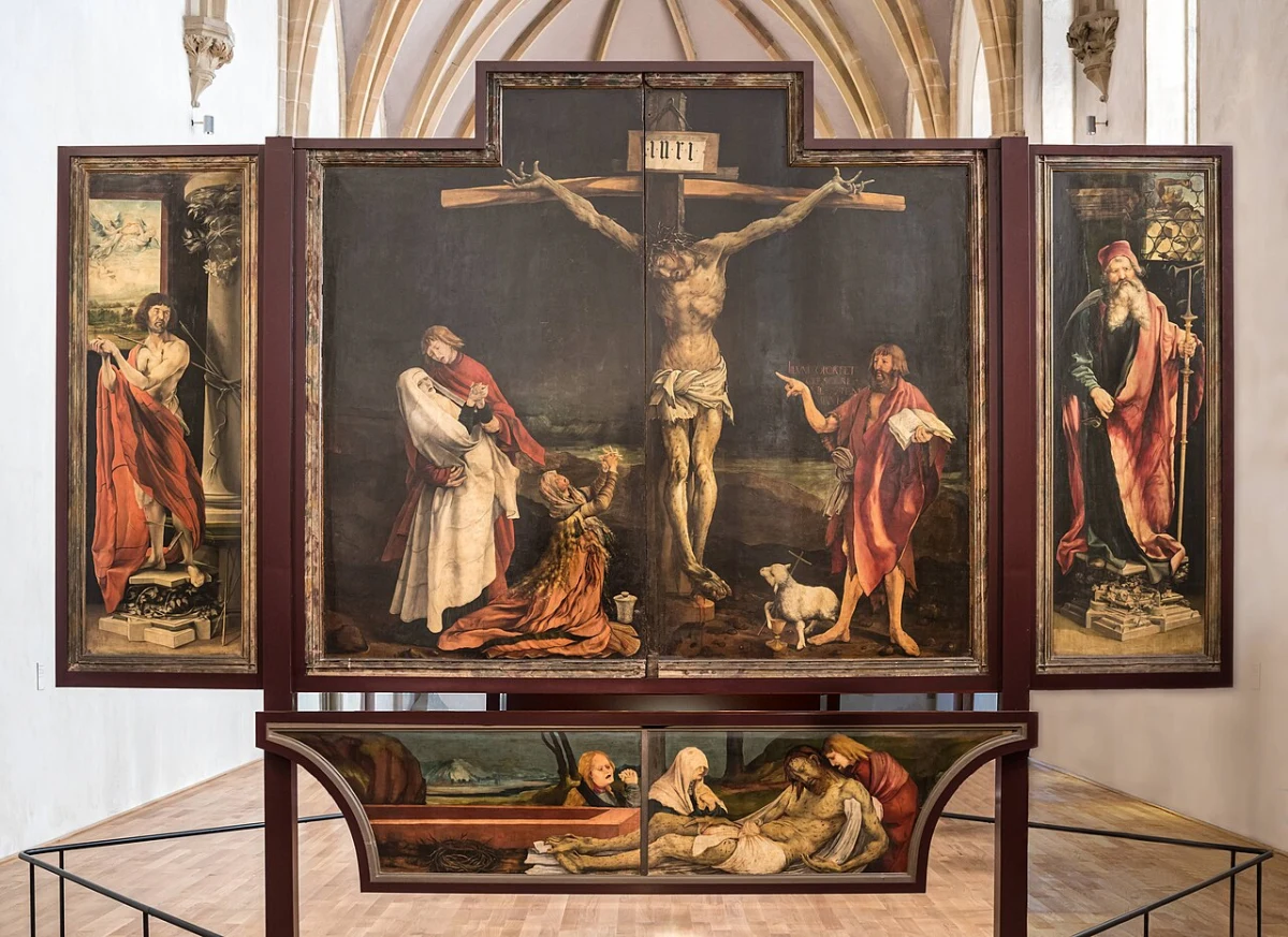 Crucifixion, retable d'Issenheim de Grünewald