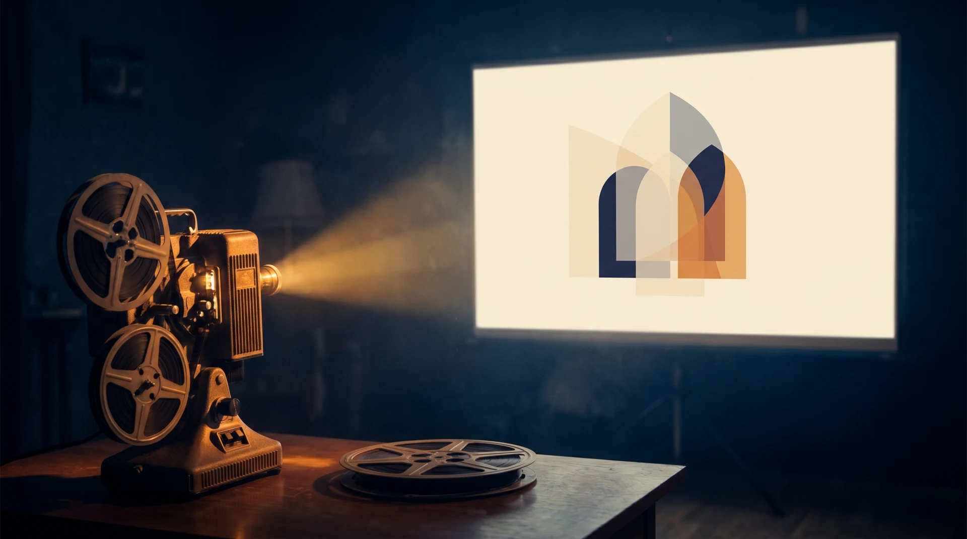Écran abstrait et lignes de projection, symbole d'un regard protestant sur le cinéma.